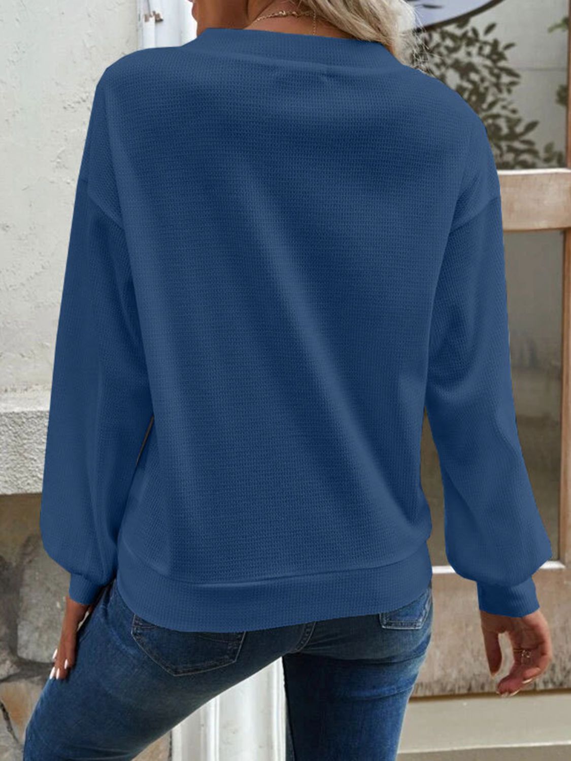 V-Neck Dropped Shoulder Blouse – Trendsi | ClozArt