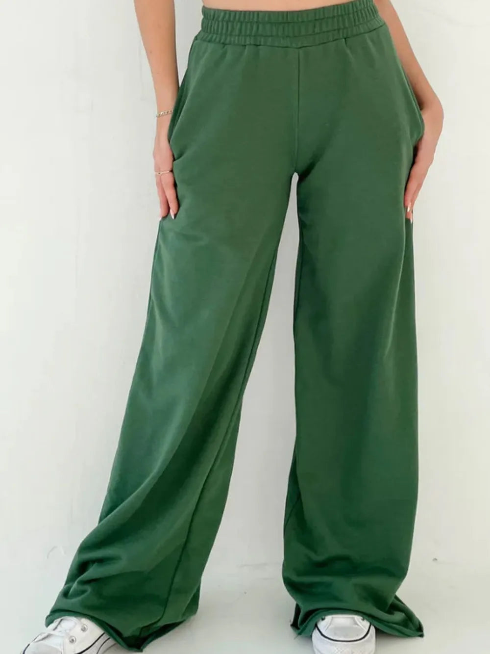 Elastic Waist Wide Leg Pants – Trendsi | ClozArt