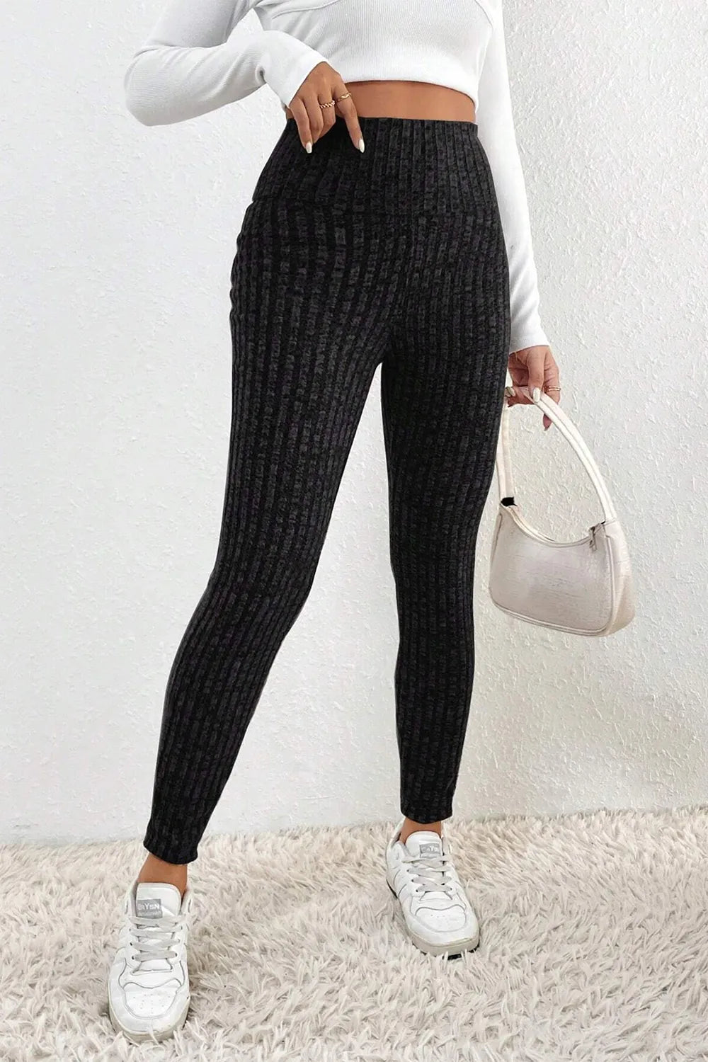 Ribbed High Waist Leggings – Trendsi | ClozArt