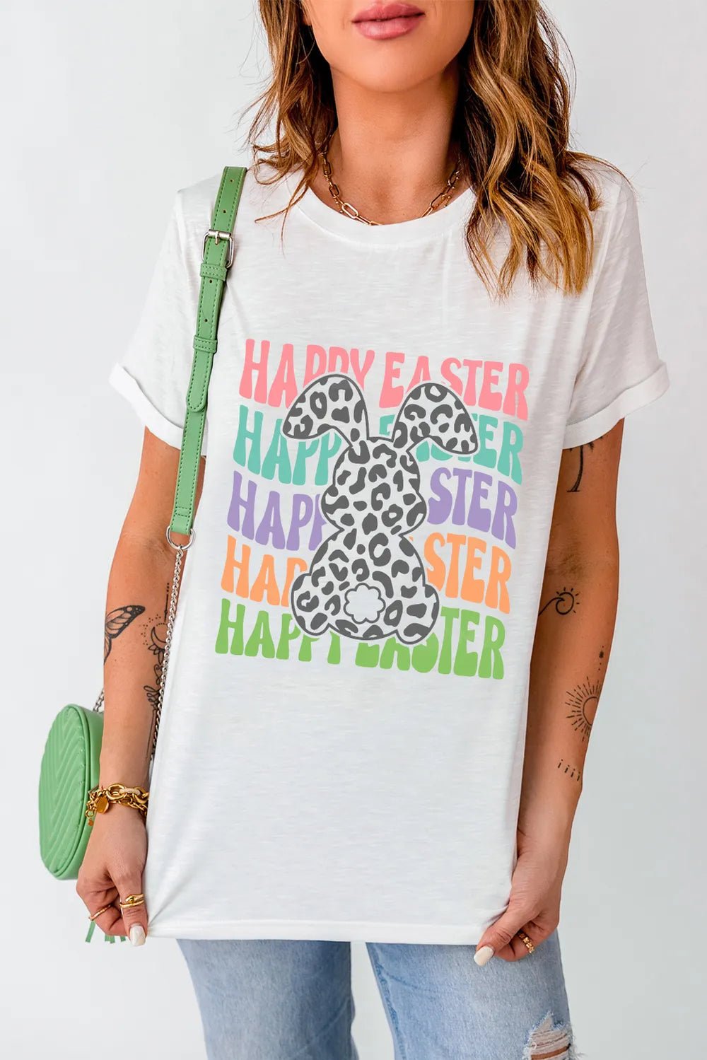HAPPY EASTER Round Neck Short Sleeve T-Shirt – Trendsi | ClozArt