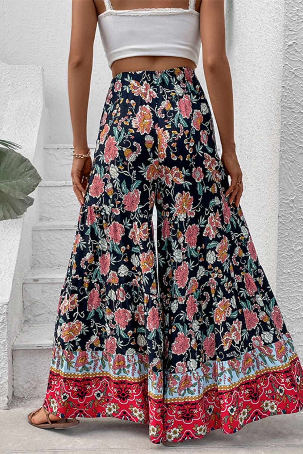 Perfee Floral High Waist Palazzo Pants – Trendsi | ClozArt