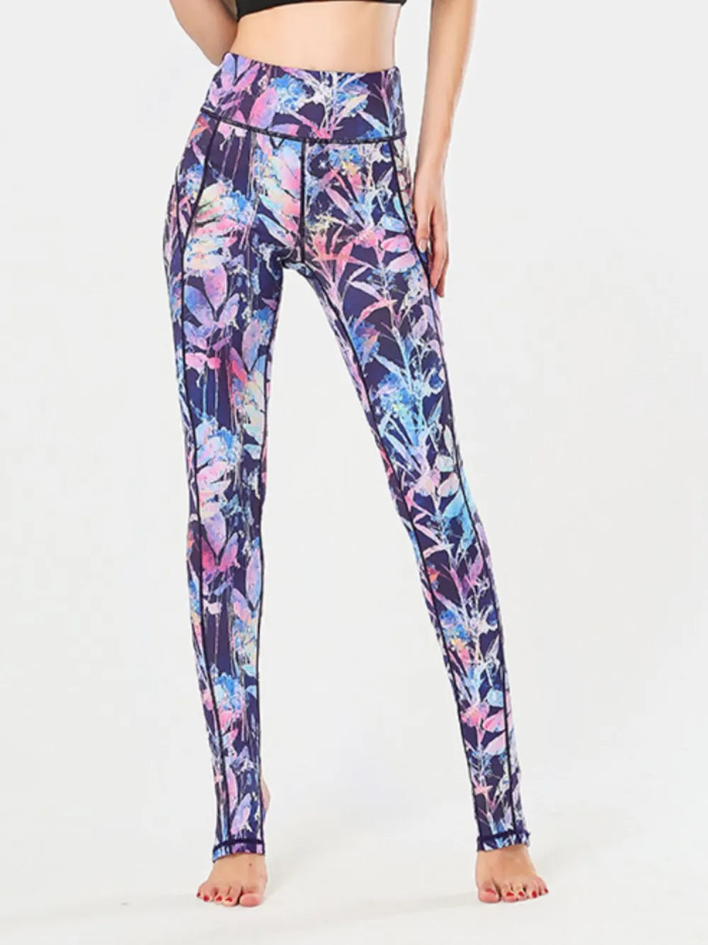Printed Wide Waistband Active Leggings with Stirrups – Trendsi | ClozArt