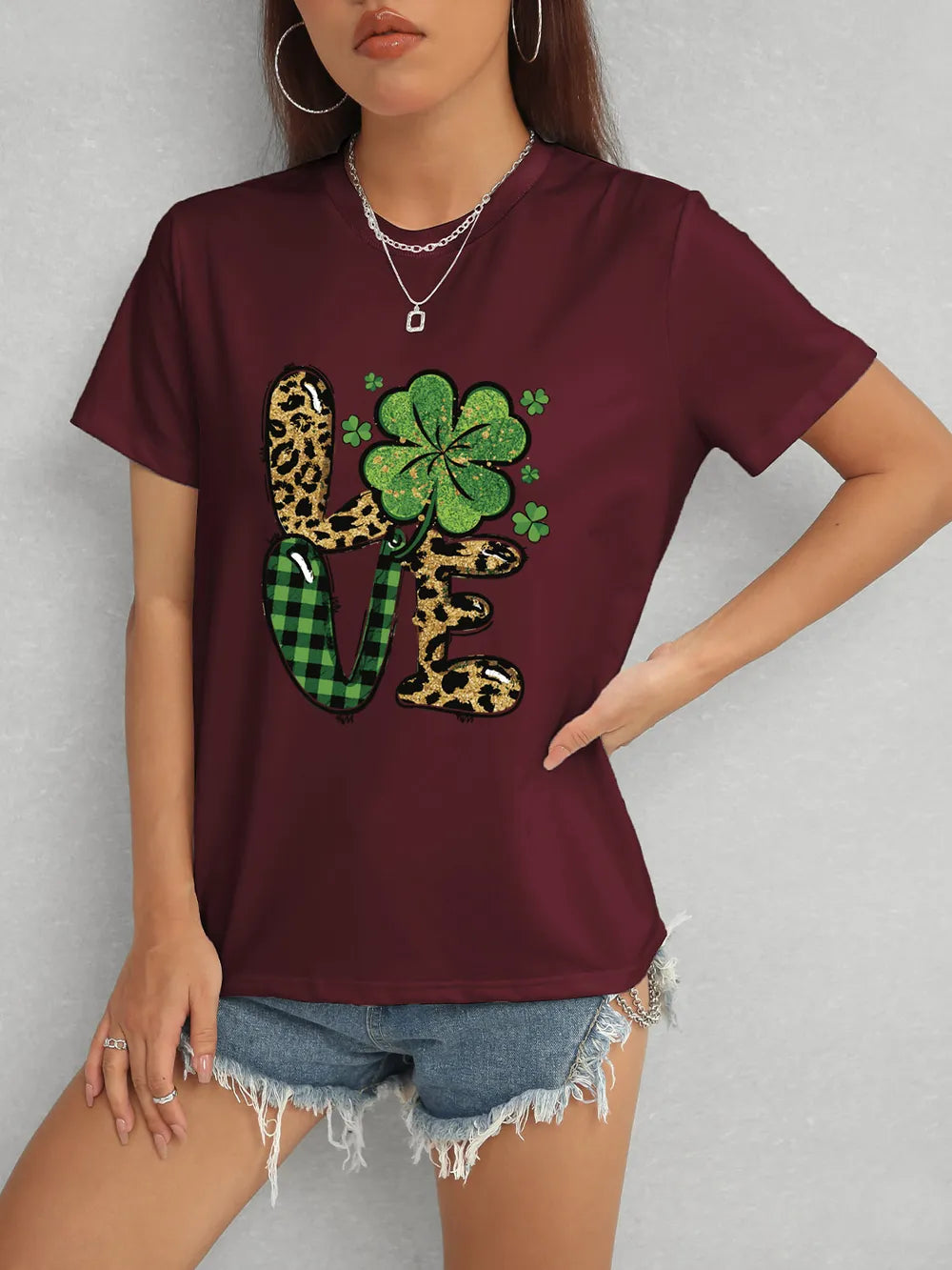 LOVE Round Neck Short Sleeve T-Shirt – Trendsi | ClozArt