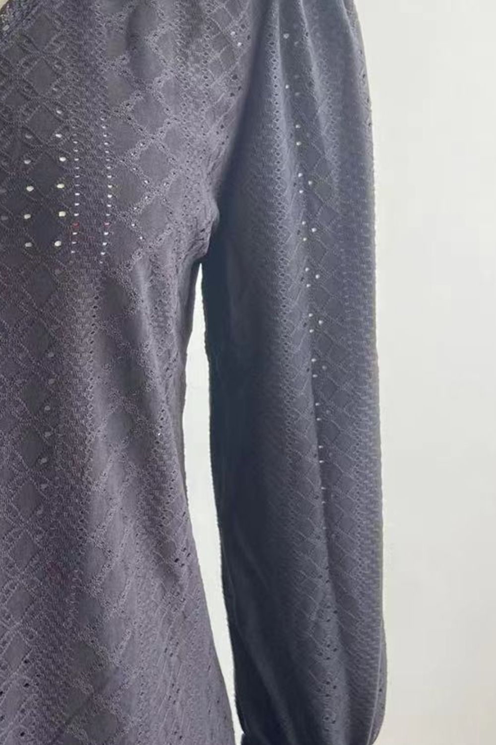 Eyelet V-Neck Flounce Sleeve Blouse – Trendsi | ClozArt