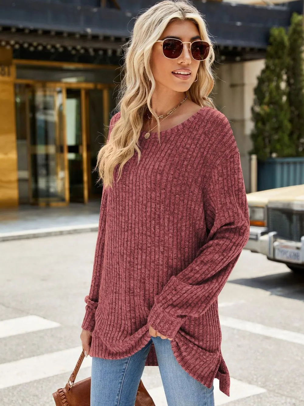 Round Neck Long Sleeve T-Shirt – Trendsi | ClozArt
