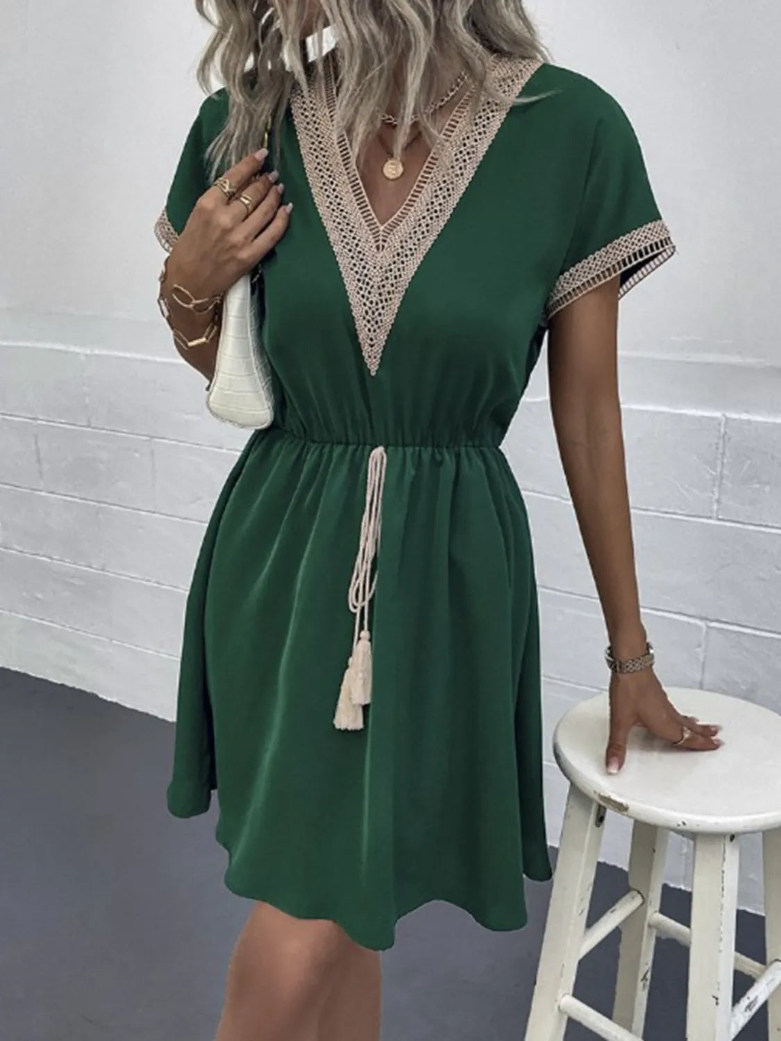 Full Size V-Neck Short Sleeve Dress Plus Size – Trendsi | ClozArt