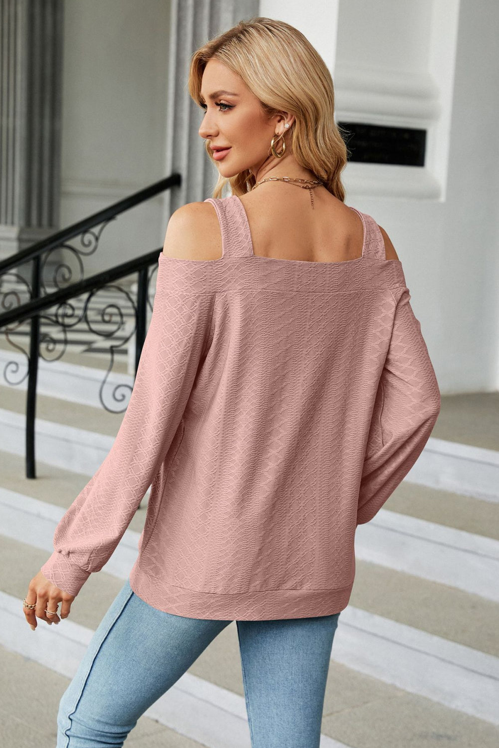 Cold Shoulder Square Neck Cutout Blouse – Trendsi | ClozArt
