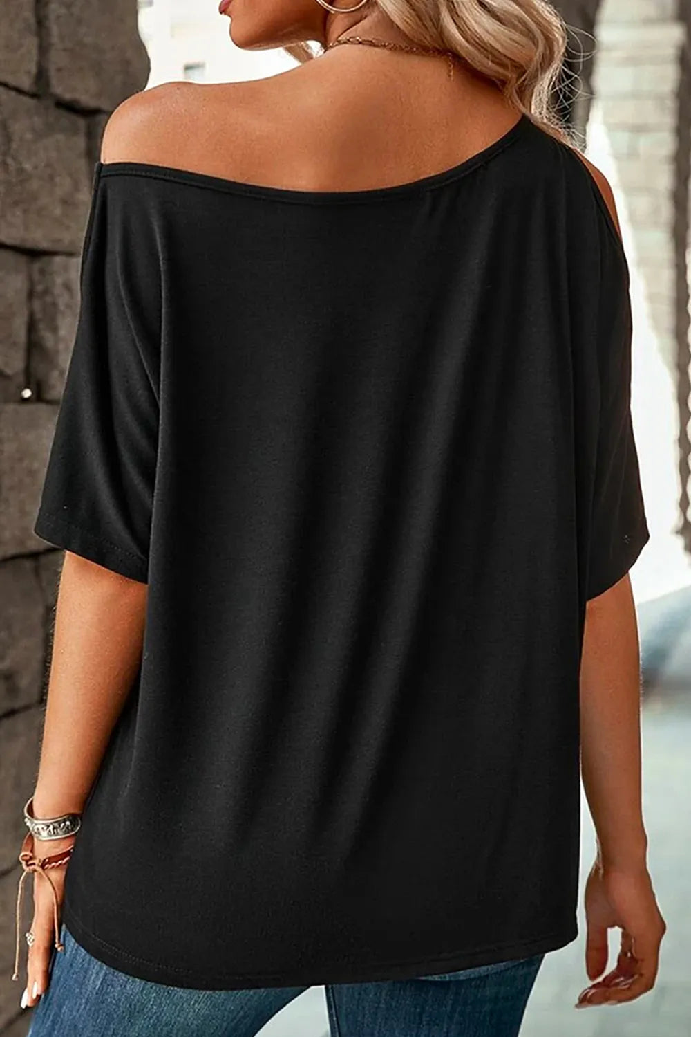 MAMA One Shoulder Half Sleeve T-Shirt – Trendsi | ClozArt