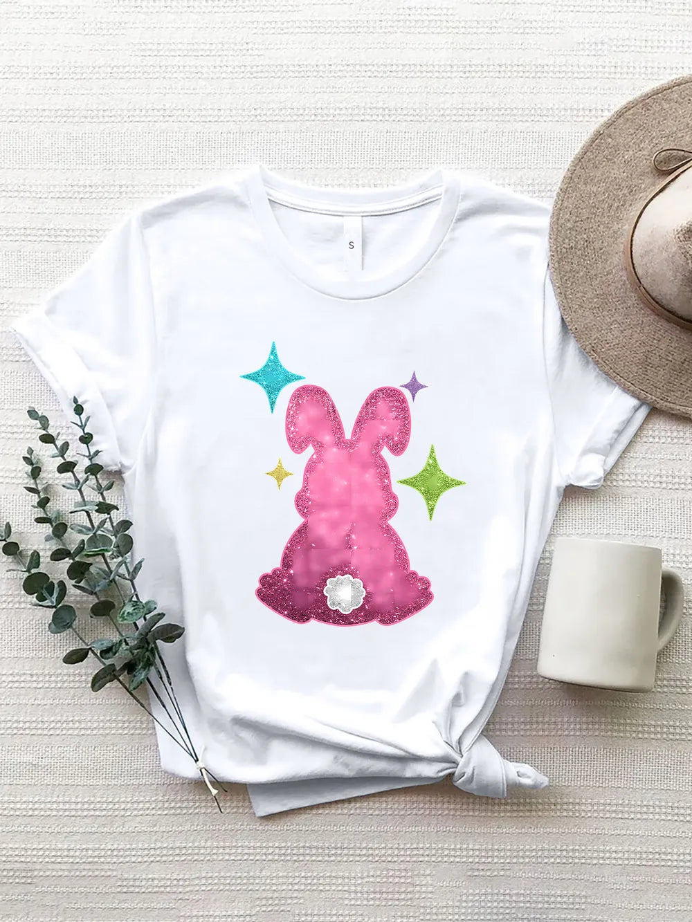 Rabbit Round Neck Short Sleeve T-Shirt – Trendsi | ClozArt