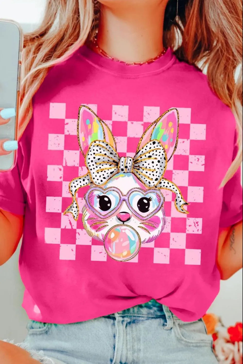 Rabbit Graphic Round Neck Short Sleeve T-Shirt – Trendsi | ClozArt