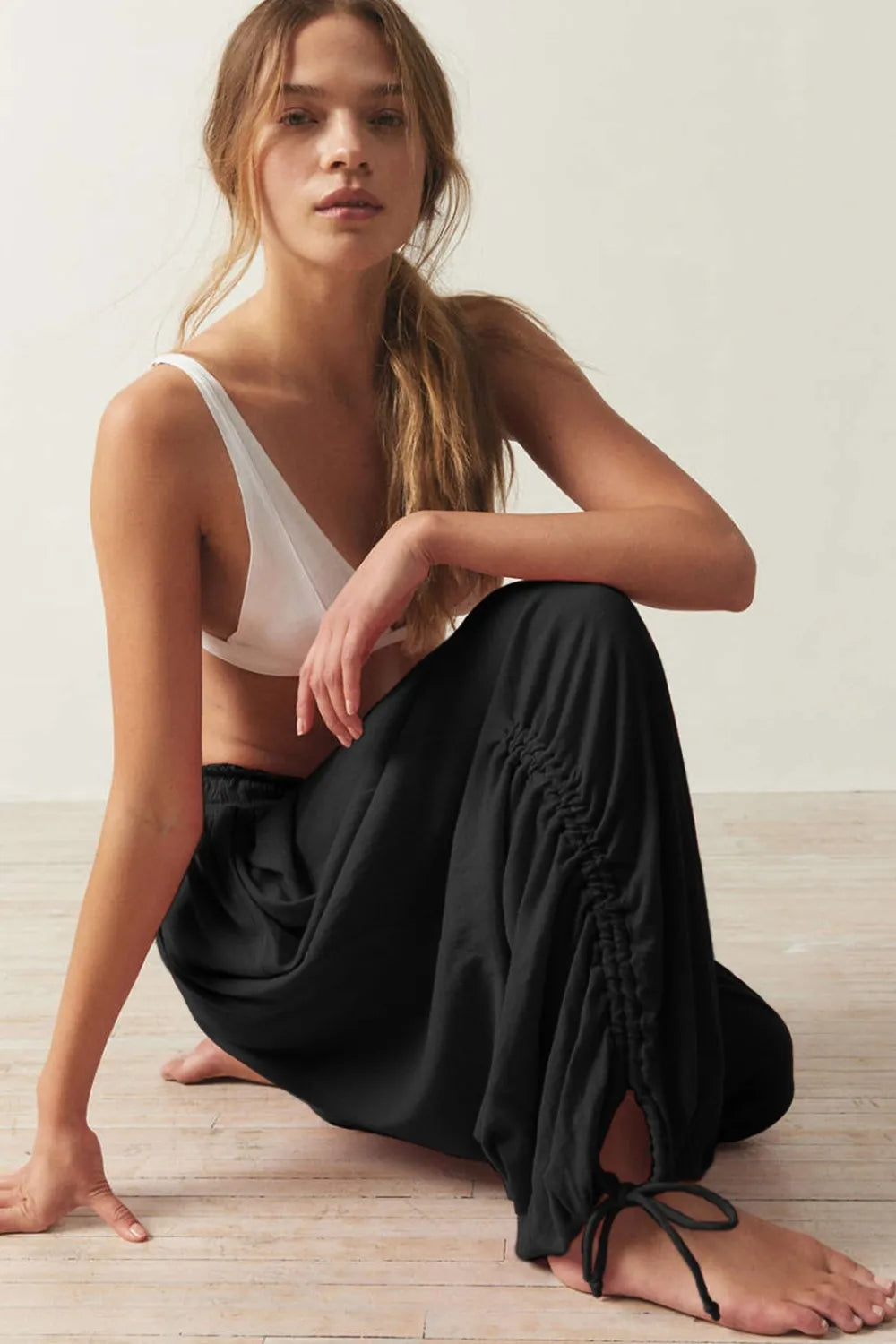 Drawstring Ruched Pants – Trendsi | ClozArt
