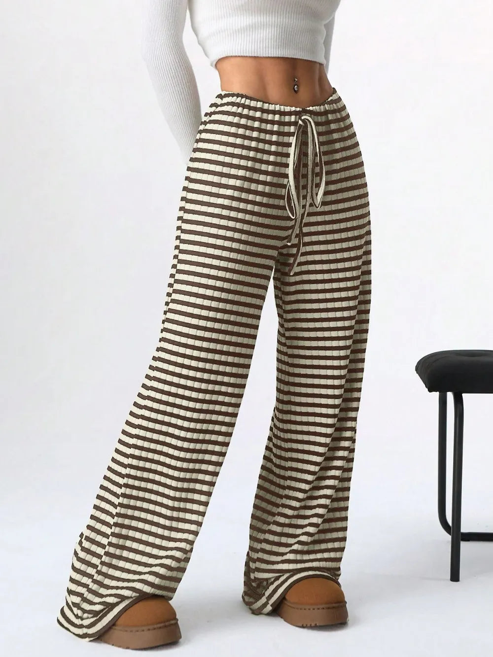 Tied Striped Wide Leg Pants – Trendsi | ClozArt