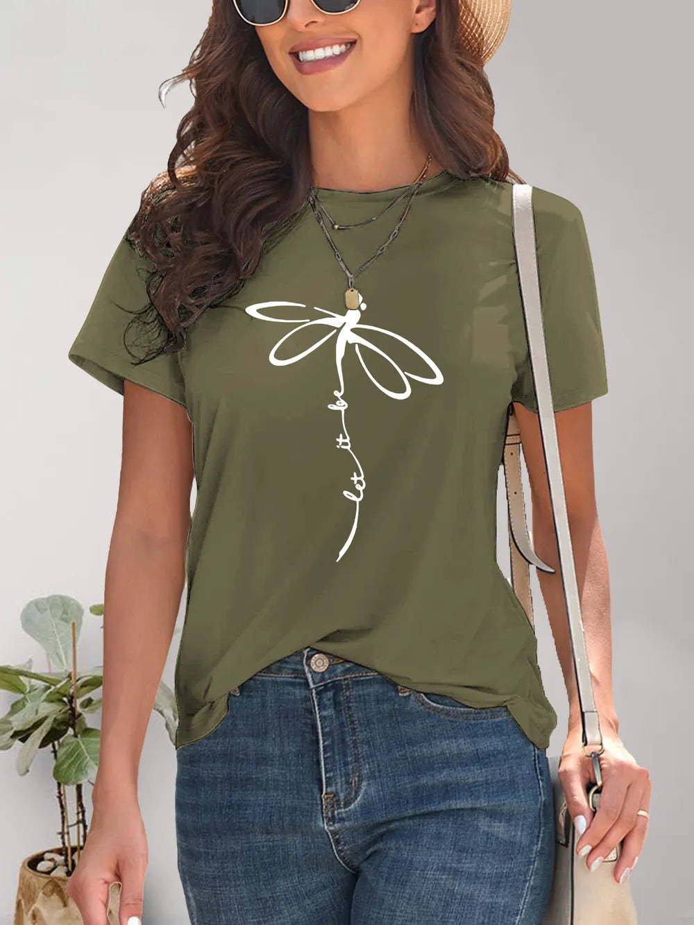 Dragonfly Graphic Round Neck Short Sleeve T-Shirt – Trendsi | ClozArt