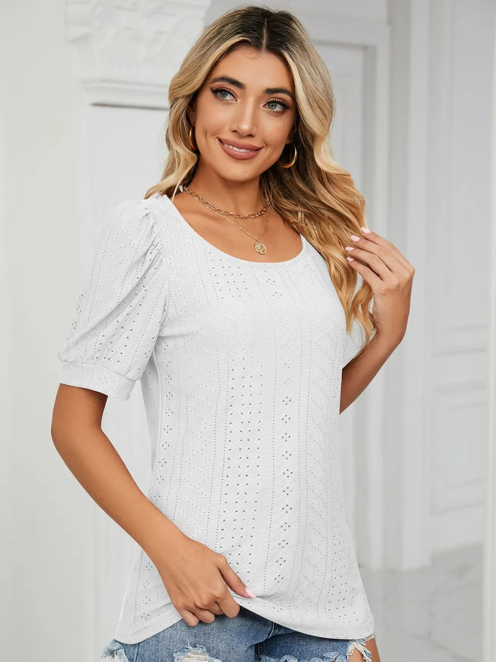 Ruched Notched Long Sleeve T-Shirt – Trendsi | ClozArt