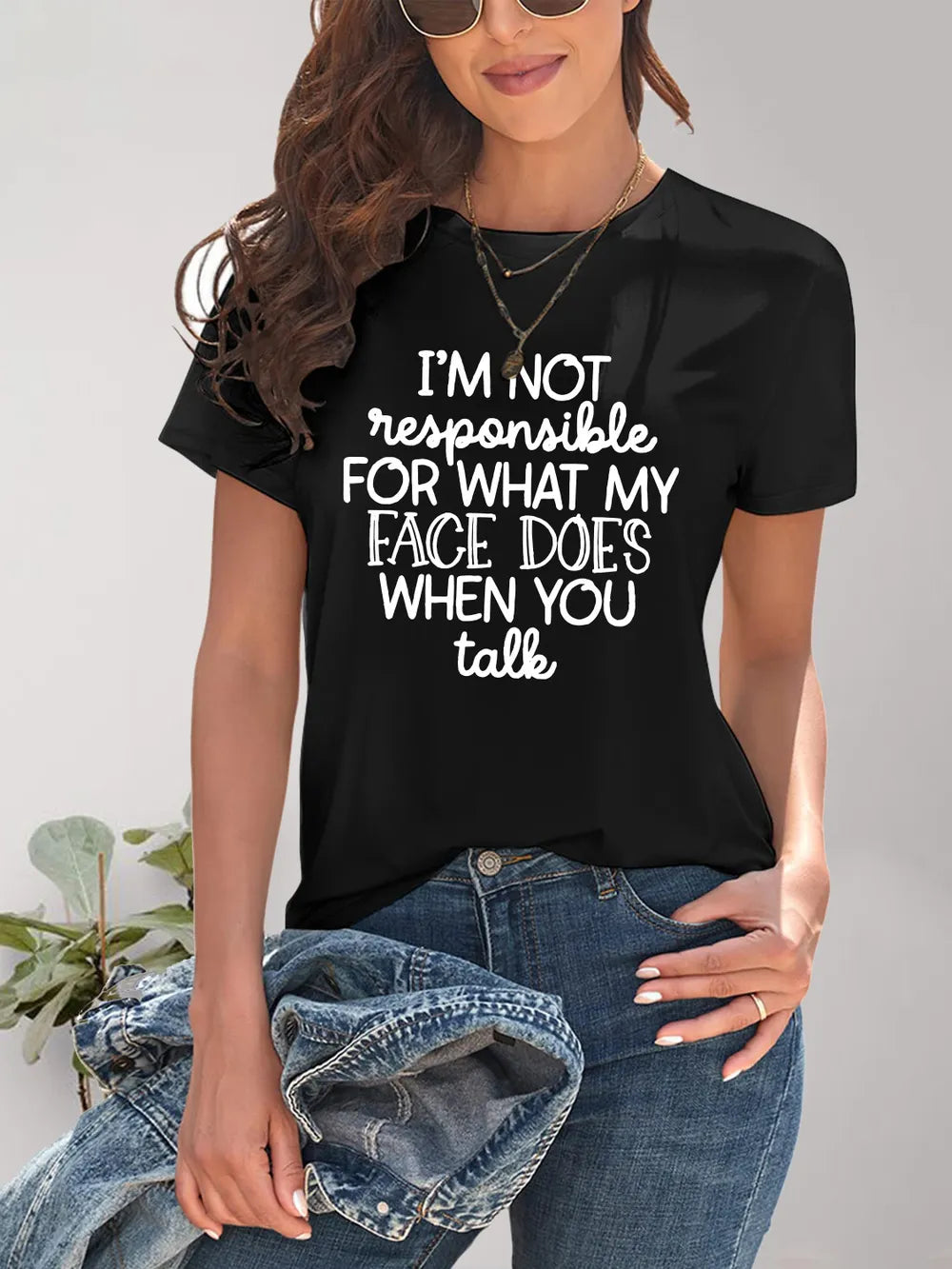 Letter Graphic Round Neck Short Sleeve T-Shirt – Trendsi | ClozArt