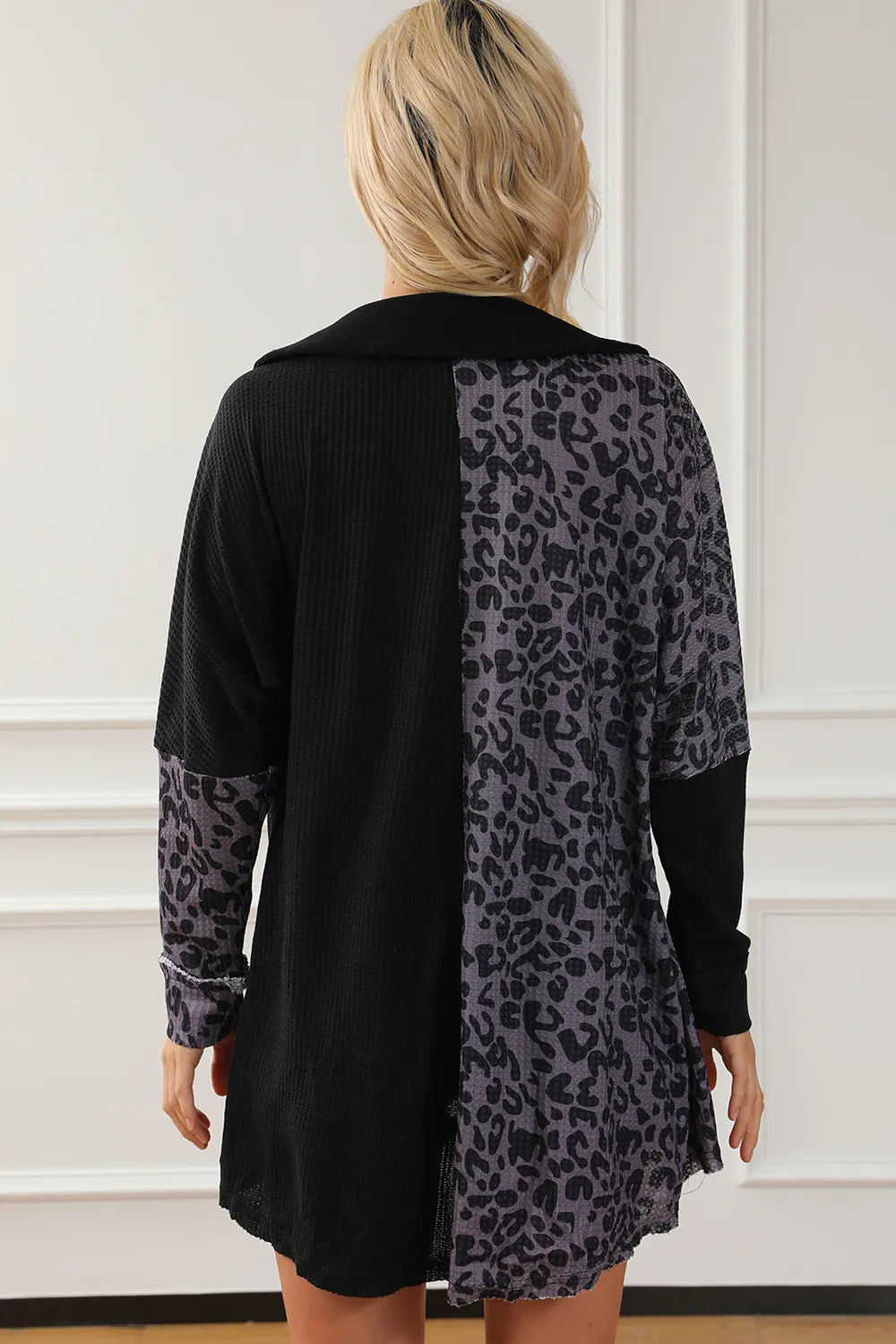 Half Button Leopard Collared Neck Blouse – Trendsi | ClozArt