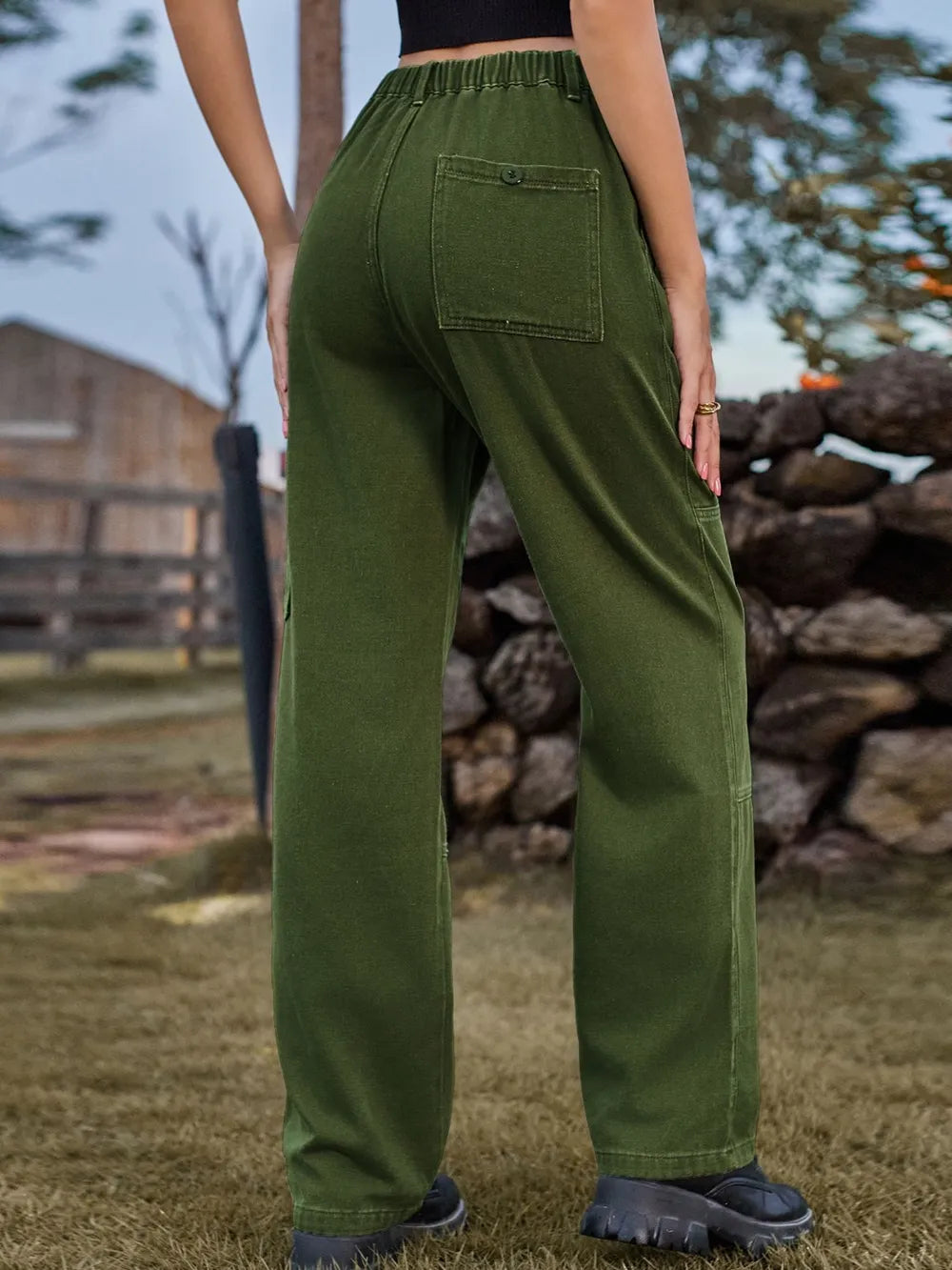 High Waist Cargo Straight Jeans – Trendsi | ClozArt
