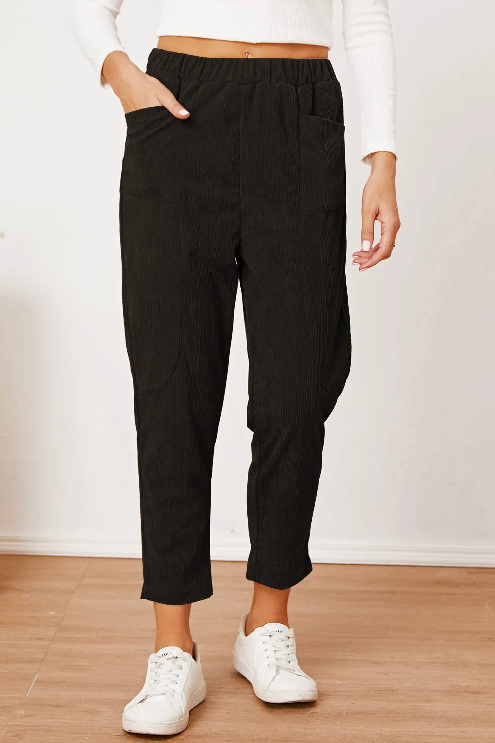 Pocketed Elastic Waist Pants – Trendsi | ClozArt