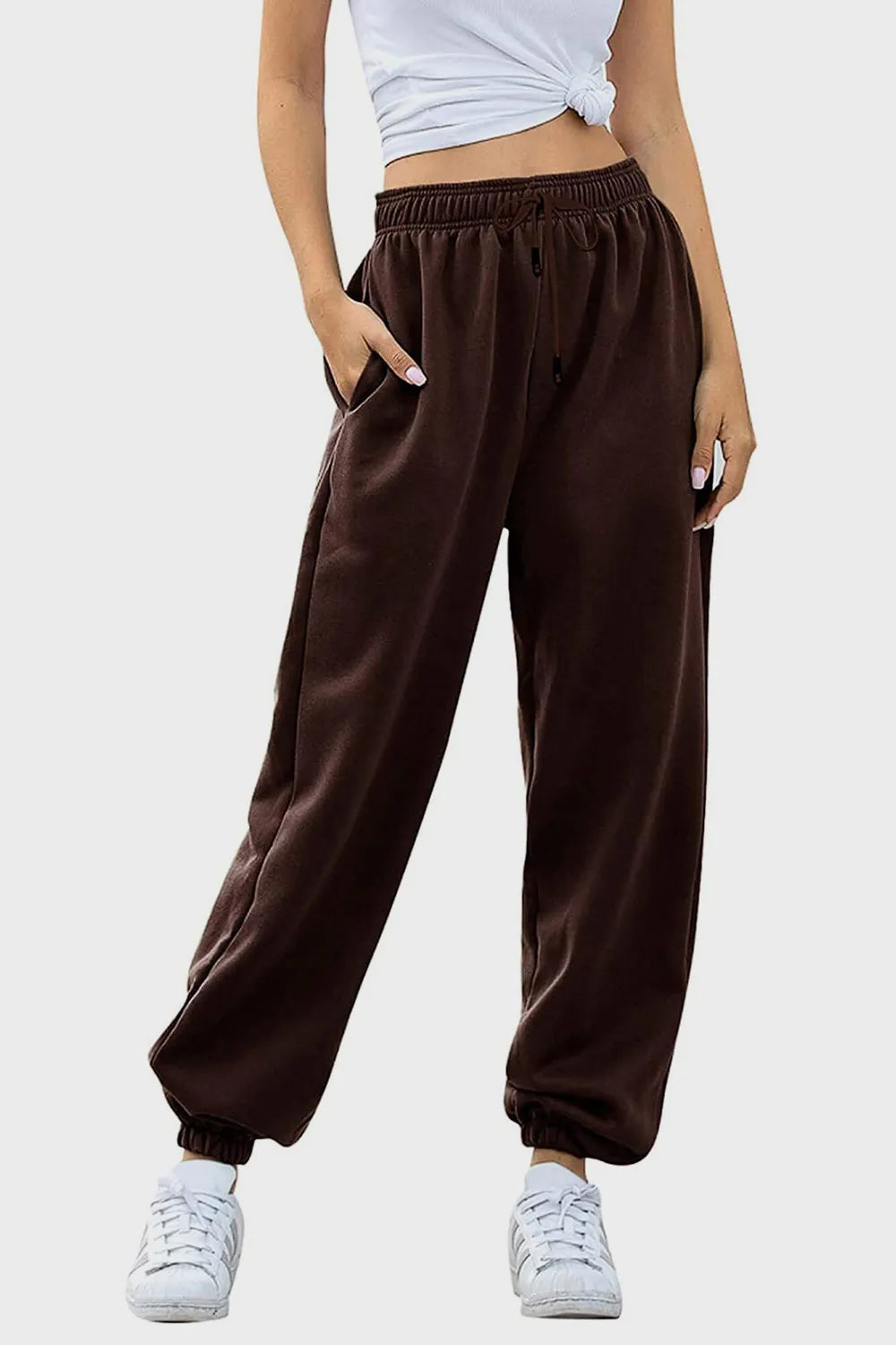 Elastic Waist Joggers with Pockets – Trendsi | ClozArt