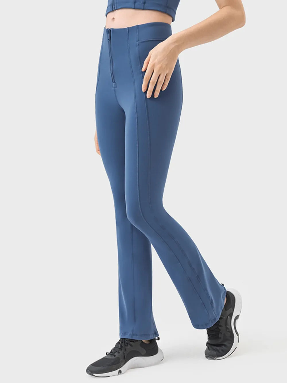 Millennia Zipper Detail High Waist Active Pants – Trendsi | ClozArt