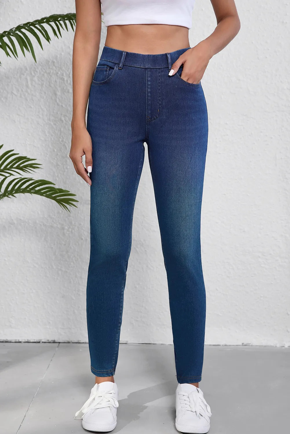 High Waist Skinny Jeans with Pockets – Trendsi | ClozArt