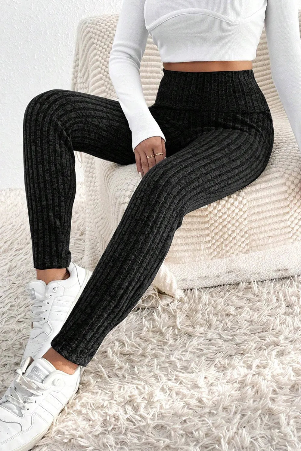 Ribbed High Waist Leggings – Trendsi | ClozArt