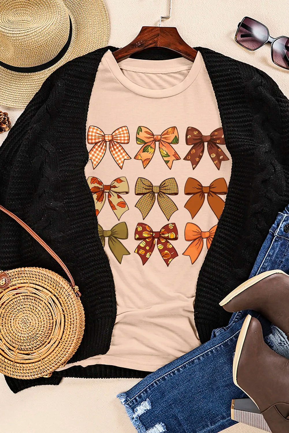 Bow Graphic Round Neck Short Sleeve T-Shirt – Trendsi | ClozArt