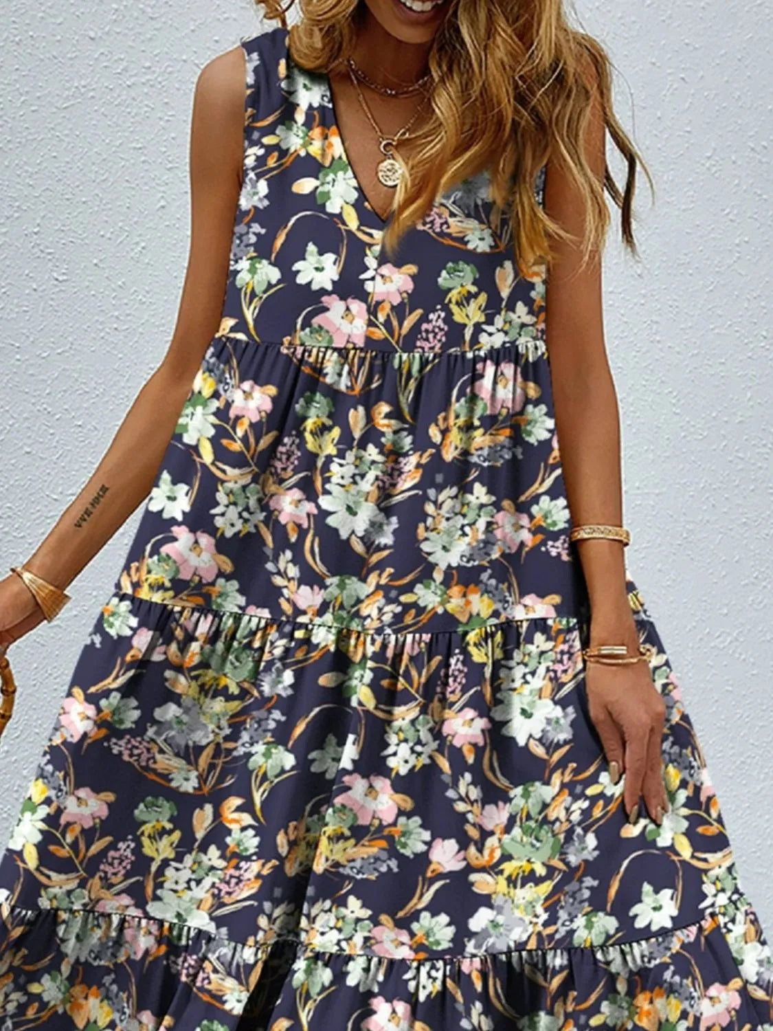 Floral Tiered Maxi Tank Dress – Trendsi | ClozArt