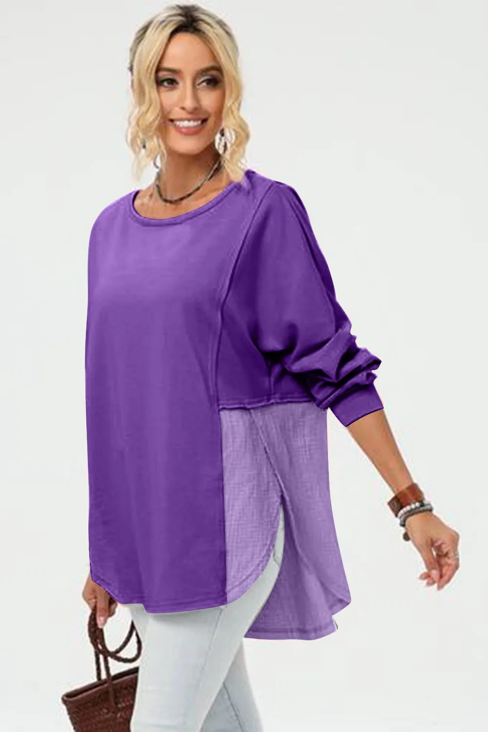 Double Take Full Size Long Sleeve High-Low T-Shirt – Trendsi | ClozArt
