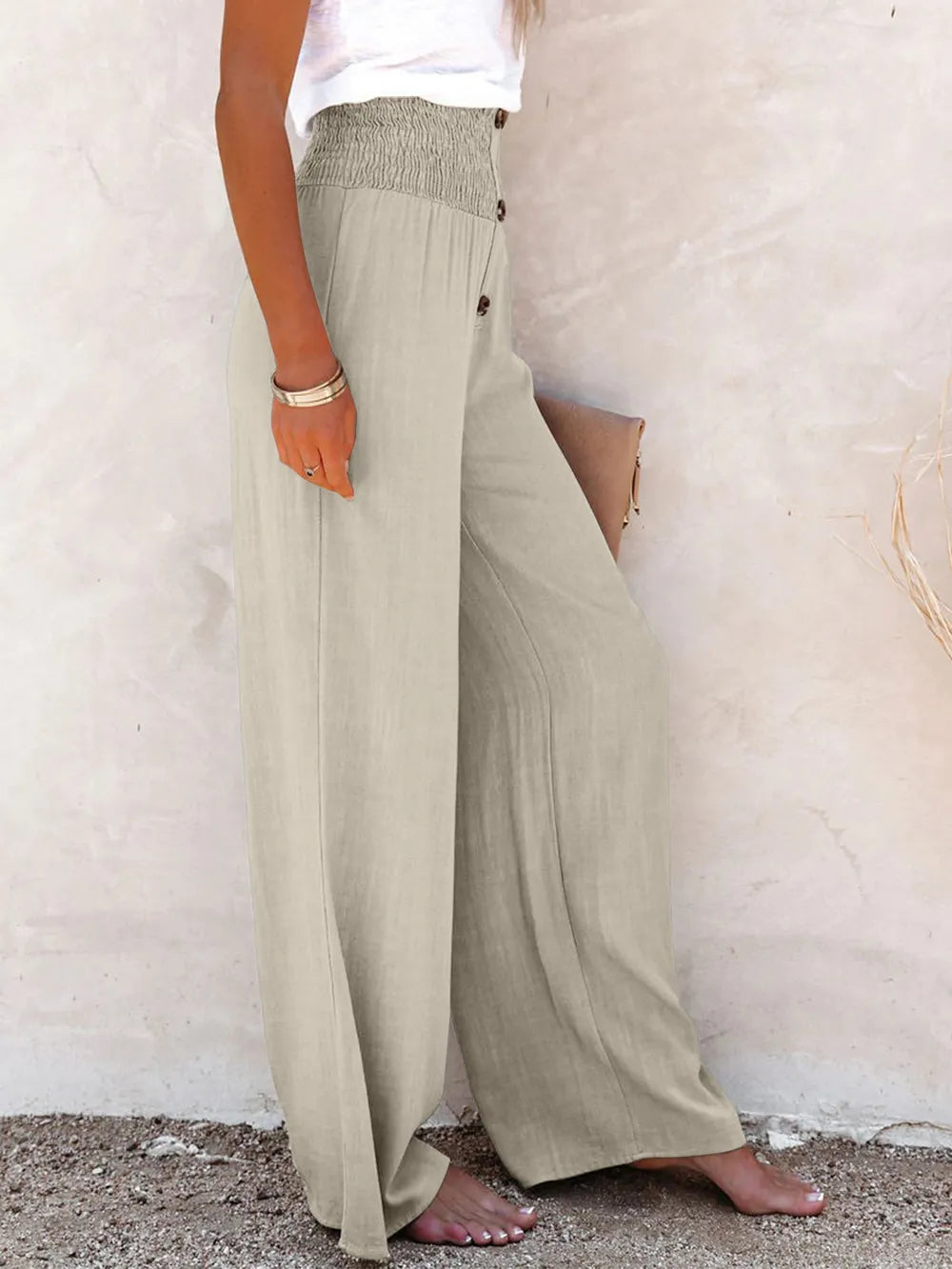 Full Size Decorative Button High Waist Pants – Trendsi | ClozArt