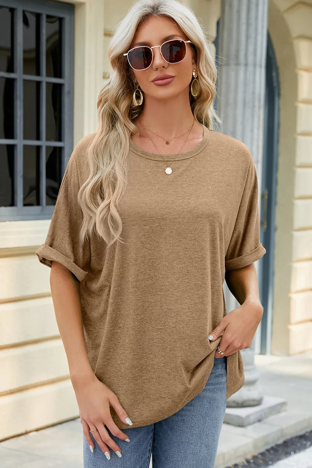 Round Neck Half Sleeve T-Shirt – Trendsi | ClozArt