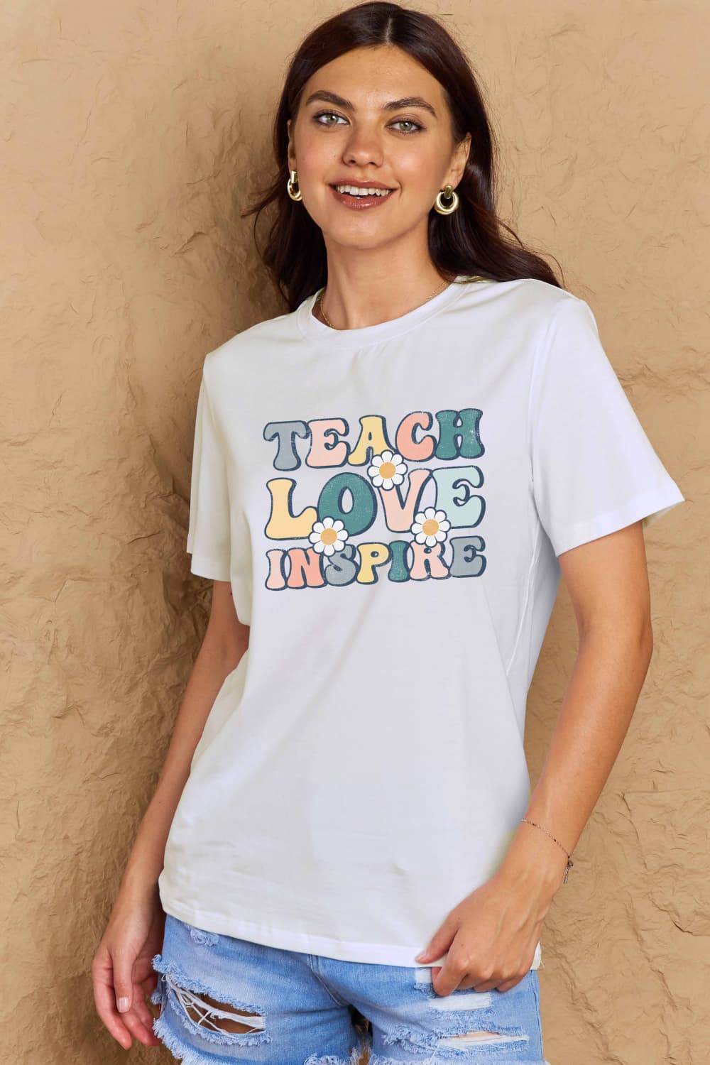 Simply Love Full Size TEACH LOVE INSPIRE Graphic Cotton T-Shirt – Trendsi | ClozArt