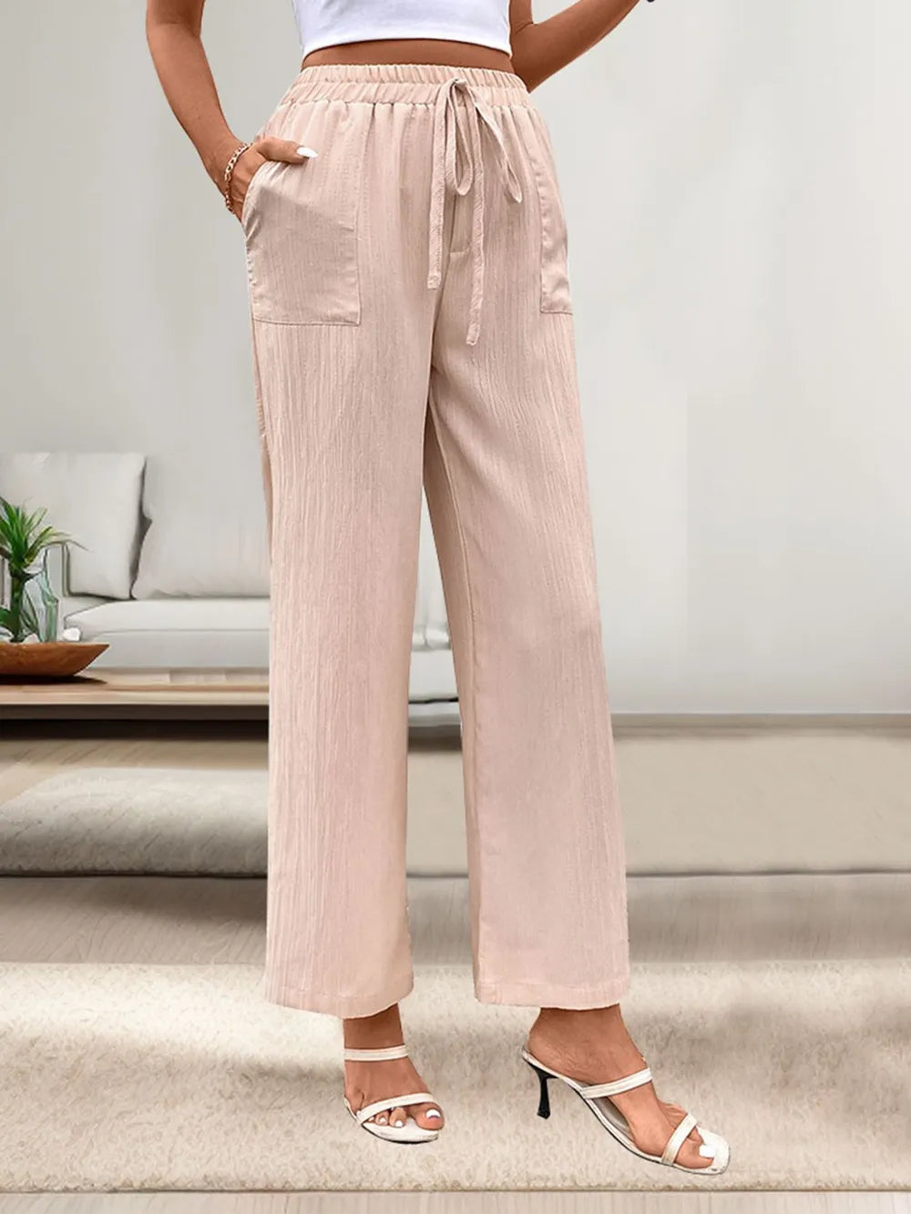Perfee Tied Wide Leg Pants with Pockets – Trendsi | ClozArt