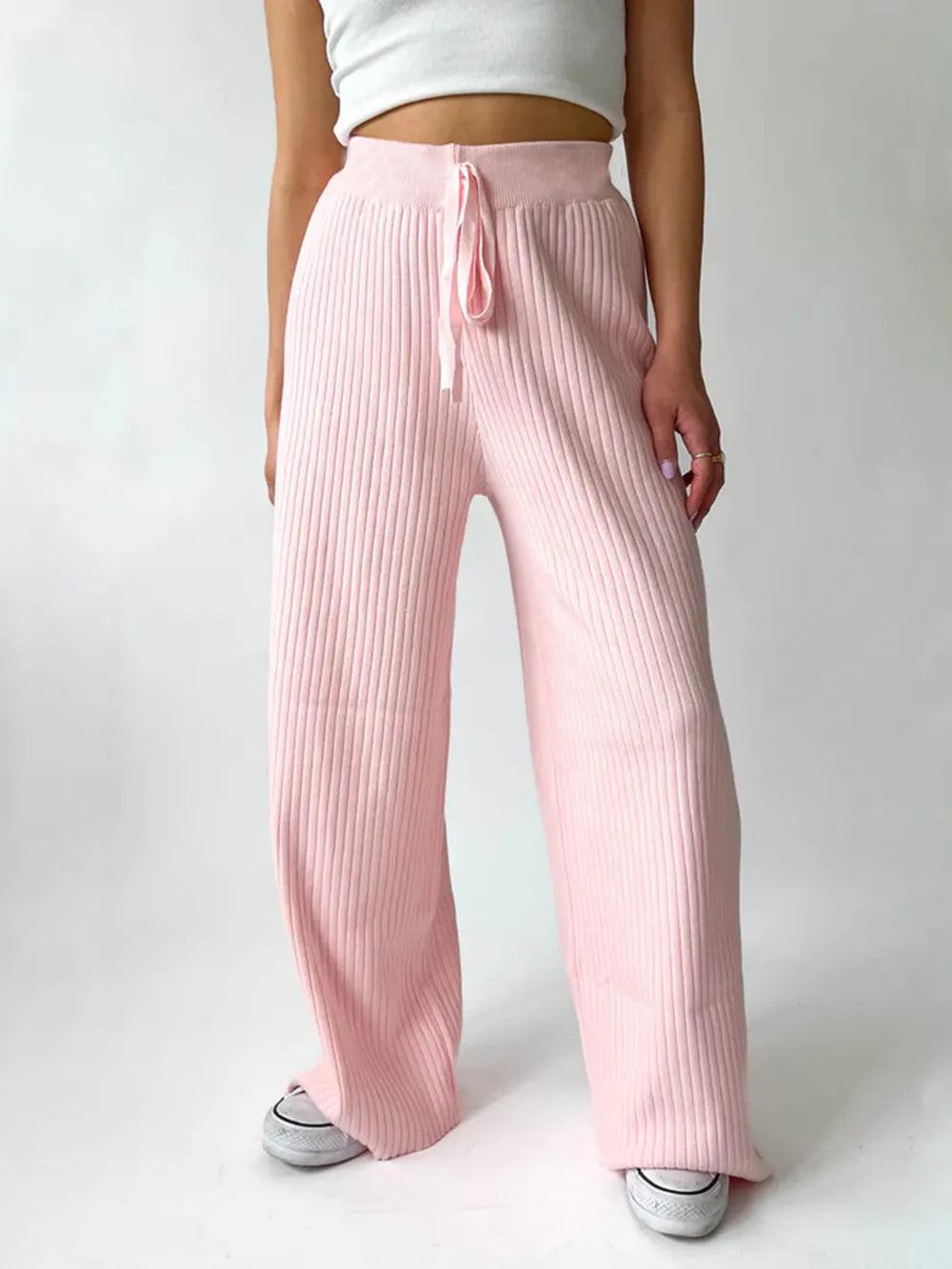 Ribbed Wide Leg Sweater Pants – Trendsi | ClozArt