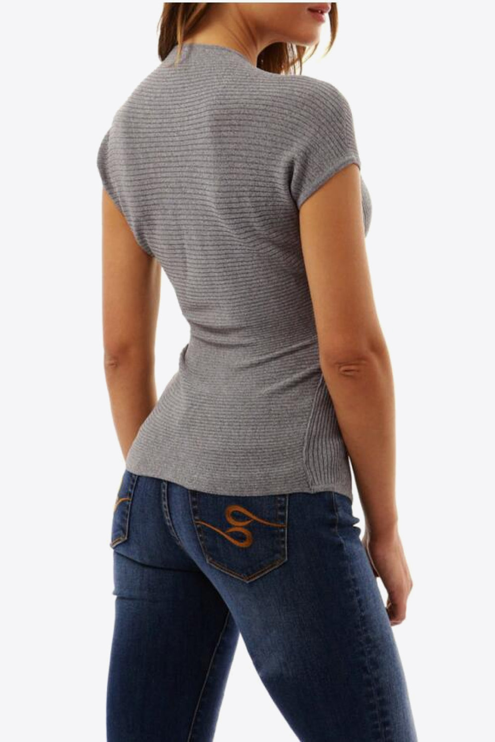 Ivy Lane Ribbed Surplice Neck Slit Top – Trendsi | ClozArt