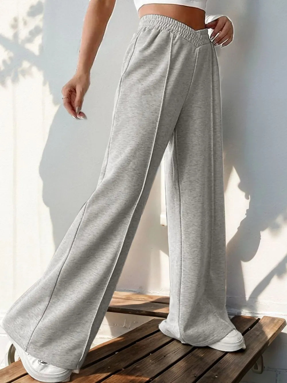 Perfee Elastic Waist Wide Leg Pants – Trendsi | ClozArt