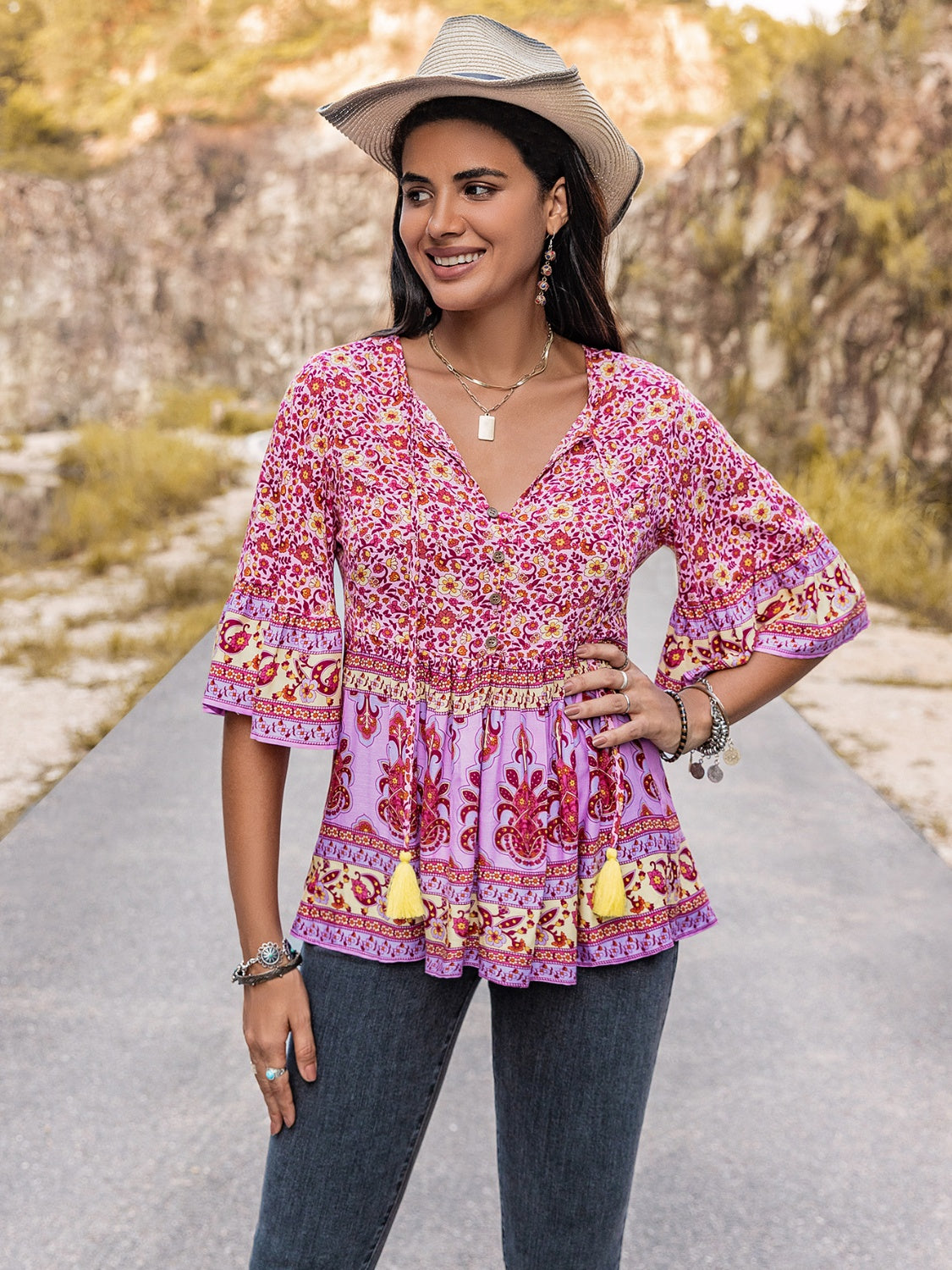 Tie Neck Babydoll Top – Trendsi | ClozArt