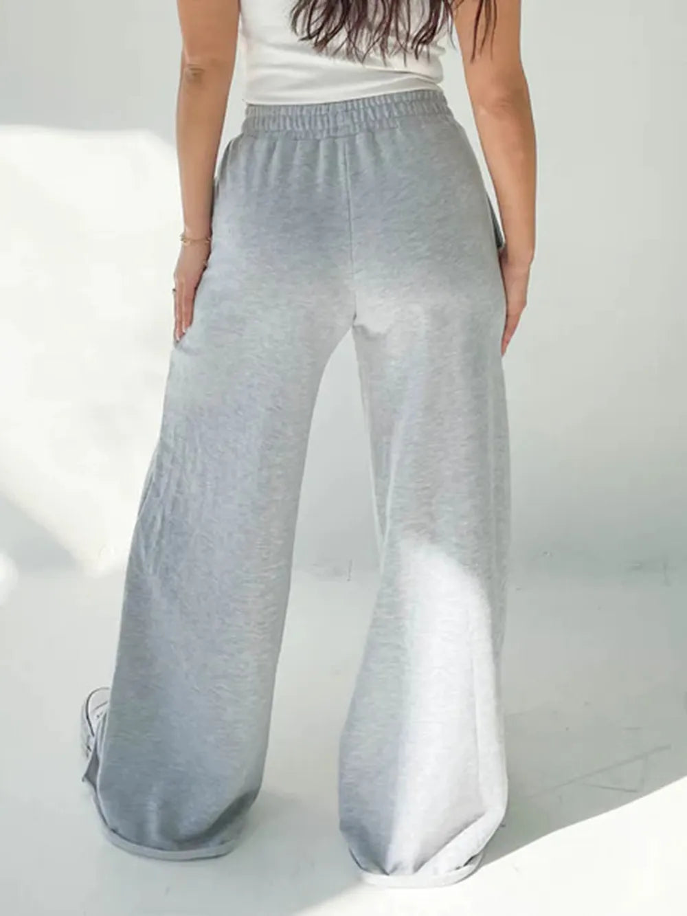 Elastic Waist Wide Leg Pants – Trendsi | ClozArt