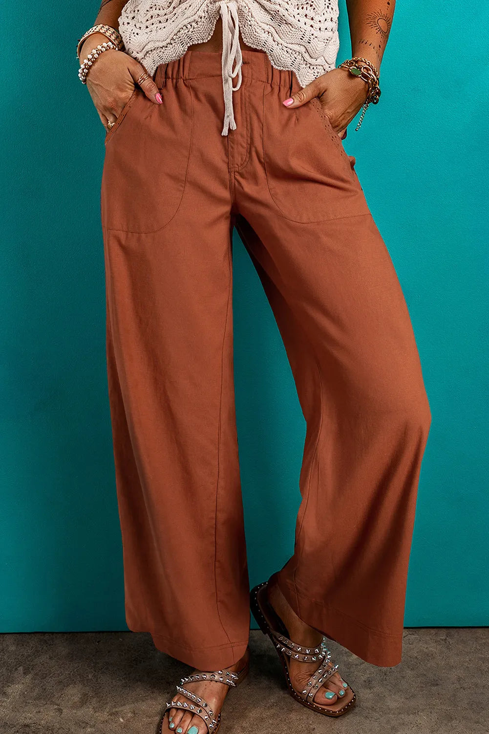 Wide Leg Pants with Pockets – Trendsi | ClozArt