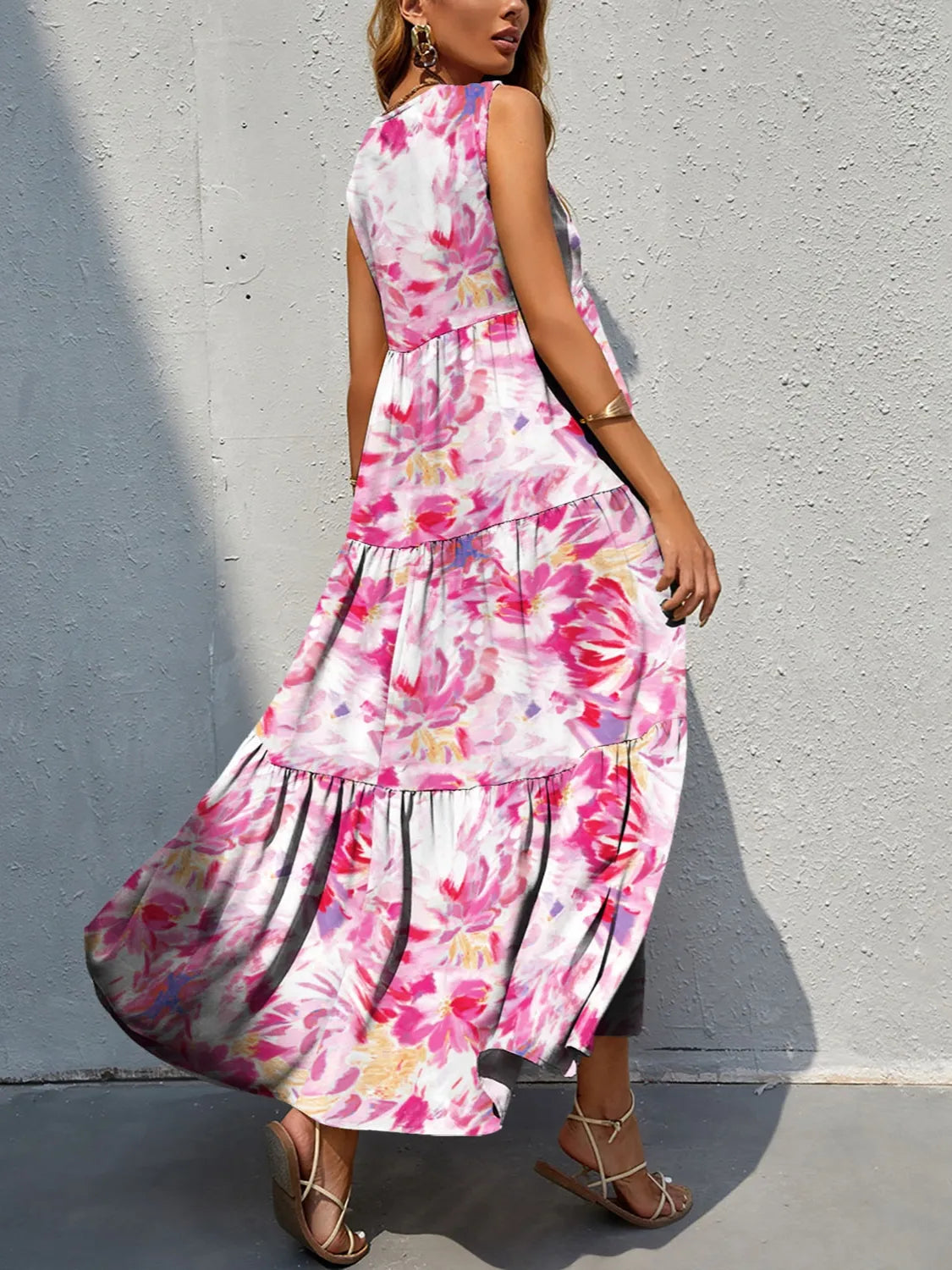 Floral Tiered Maxi Tank Dress – Trendsi | ClozArt