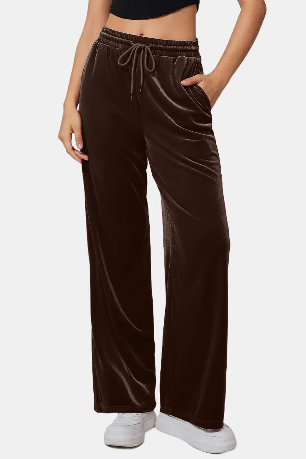 Drawstring Elastic Waist Straight Leg Pants – Trendsi | ClozArt