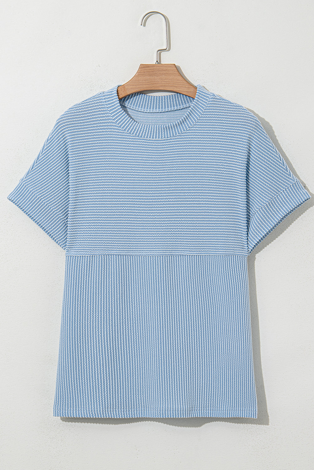 Myosotis Plain Corded Mock Neck T Shirt – Shewin | ClozArt
