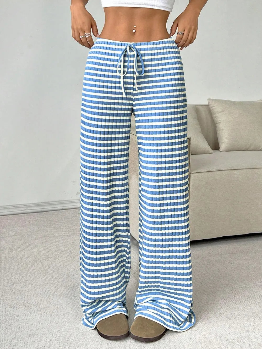 Tied Striped Wide Leg Pants – Trendsi | ClozArt