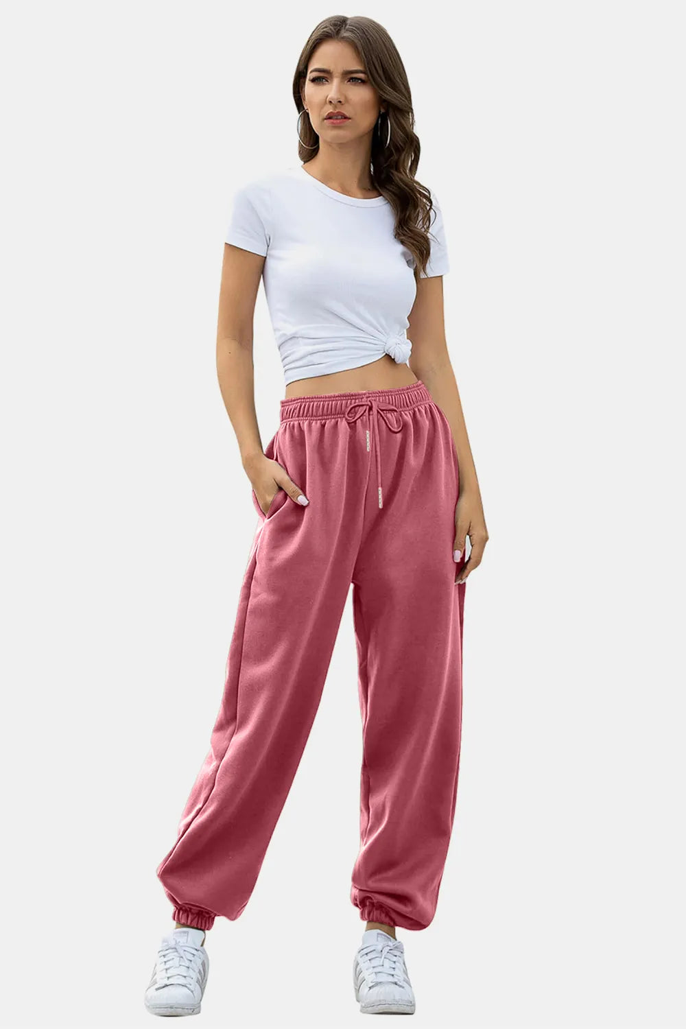 Elastic Waist Joggers with Pockets – Trendsi | ClozArt