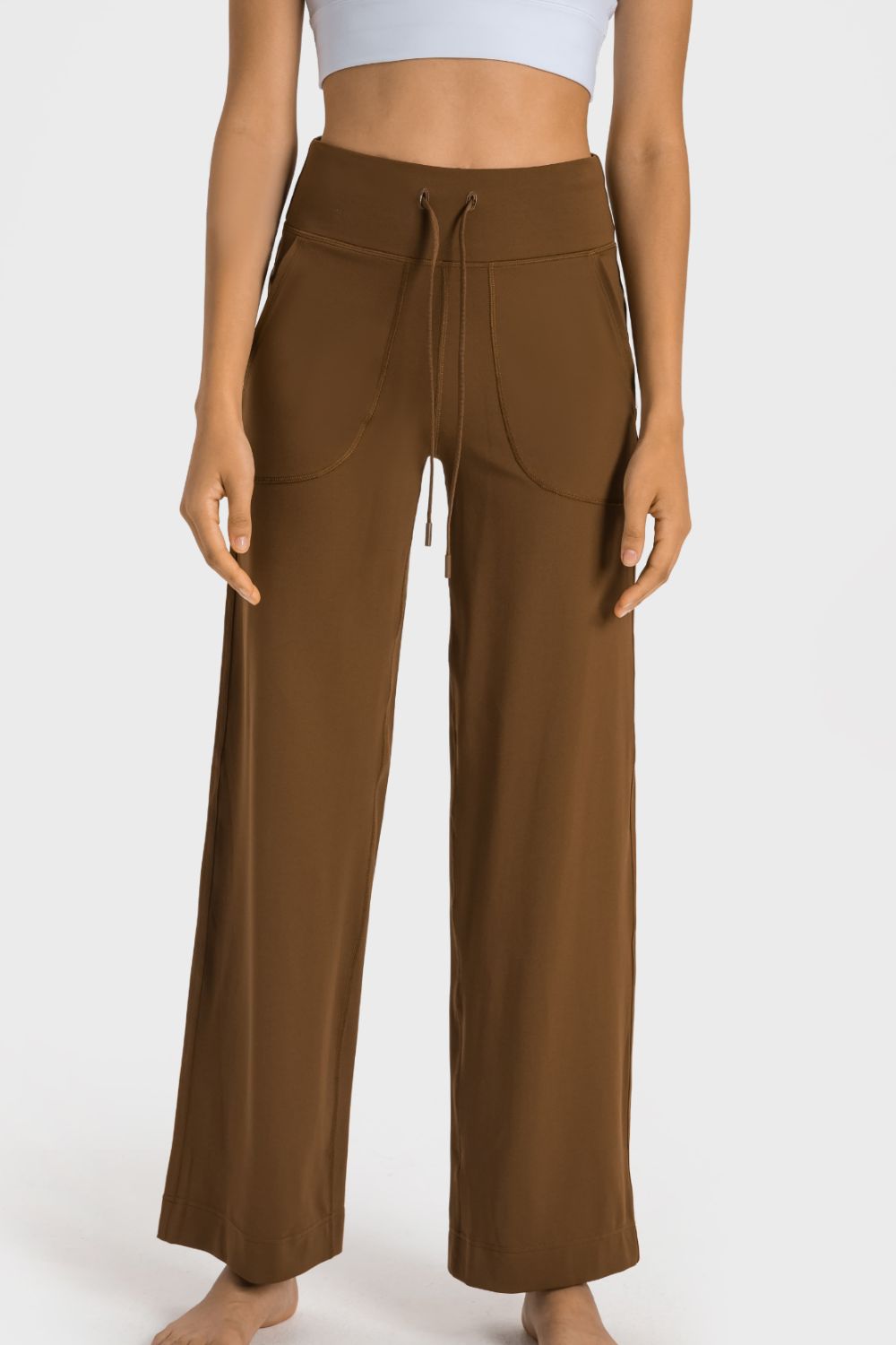 Millennia Drawstring Waist Wide Leg Sports Pants with Pockets – Trendsi | ClozArt