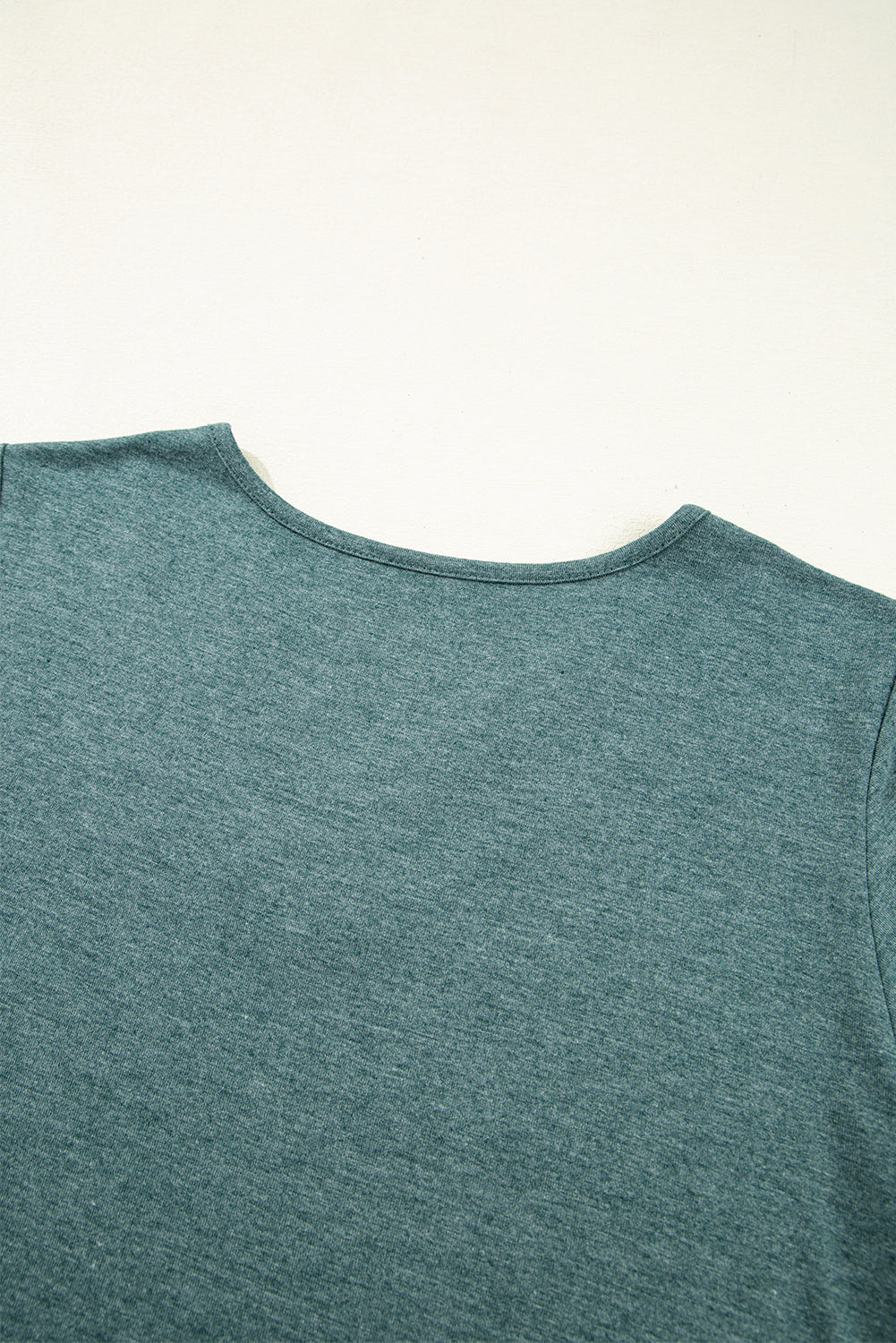 Mist Green Crisscross V Neck Flutter Sleeve T Shirt – Shewin | ClozArt
