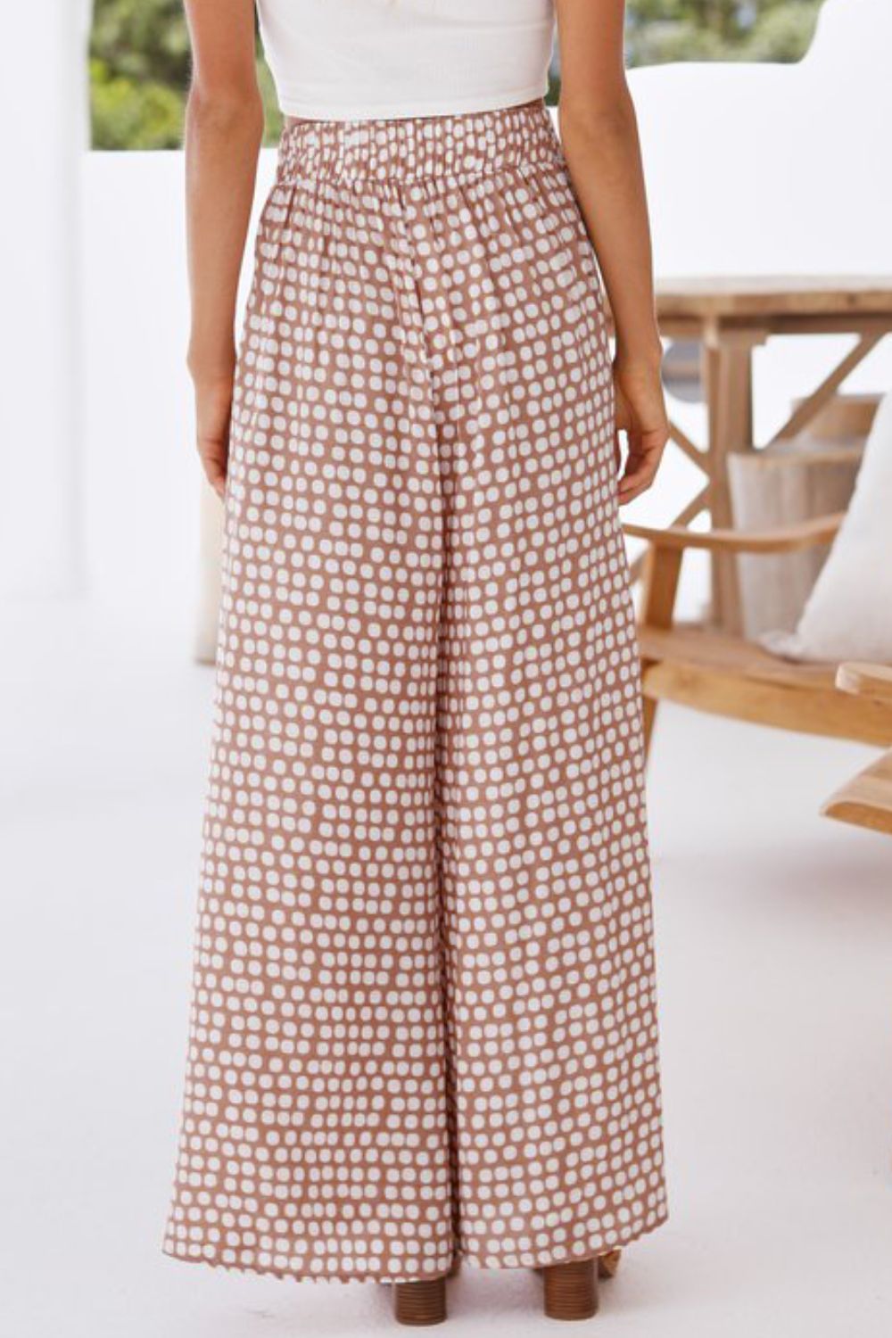 Polka Dot High Waist Wide Leg Pants with Pockets – Trendsi | ClozArt