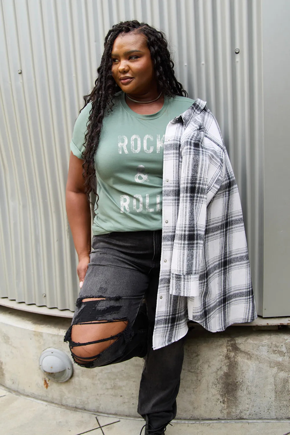 Simply Love Full Size ROCK & ROLL Short Sleeve T-Shirt – Trendsi | ClozArt