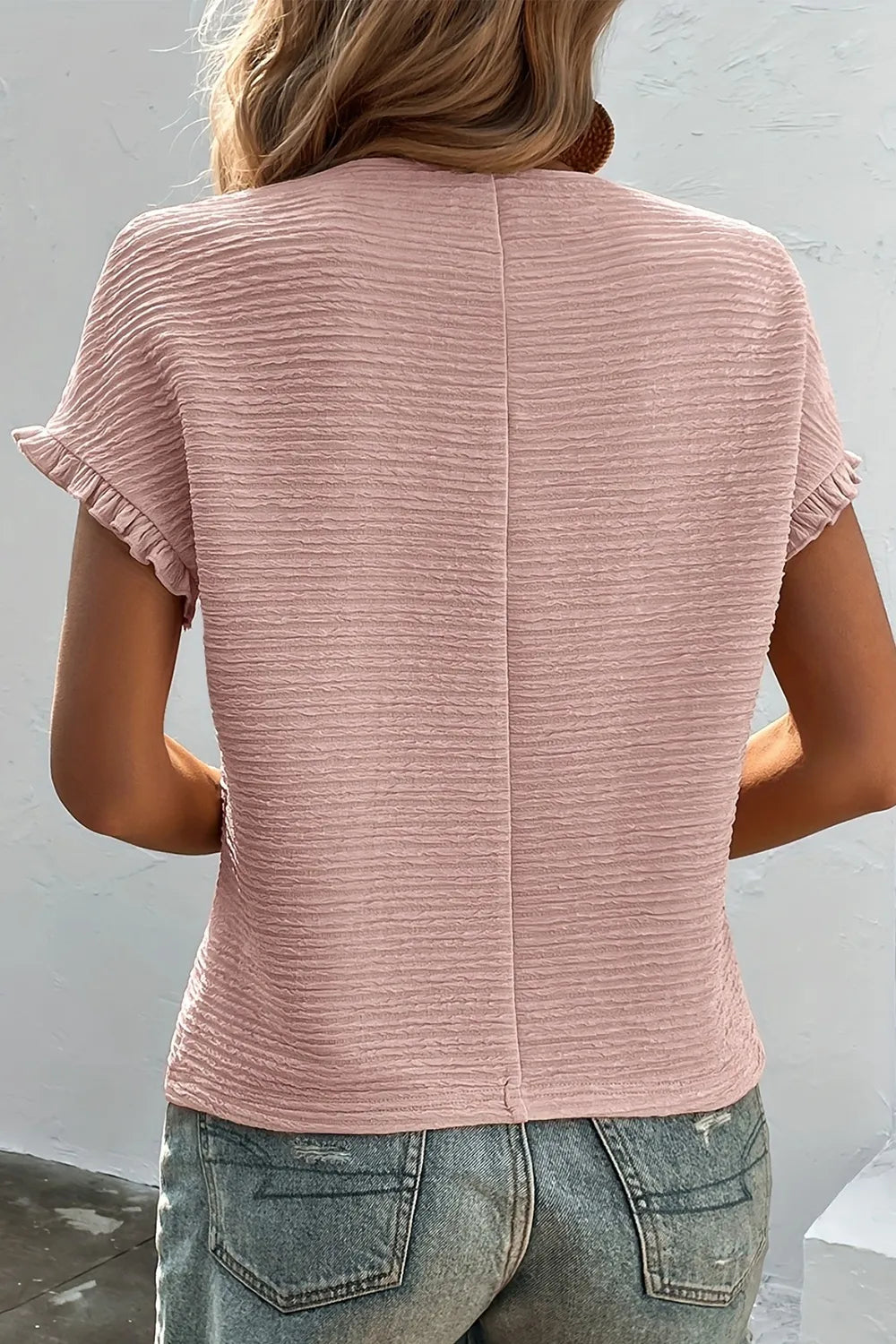 Round Neck Frill Short Sleeve T-Shirt – Trendsi | ClozArt