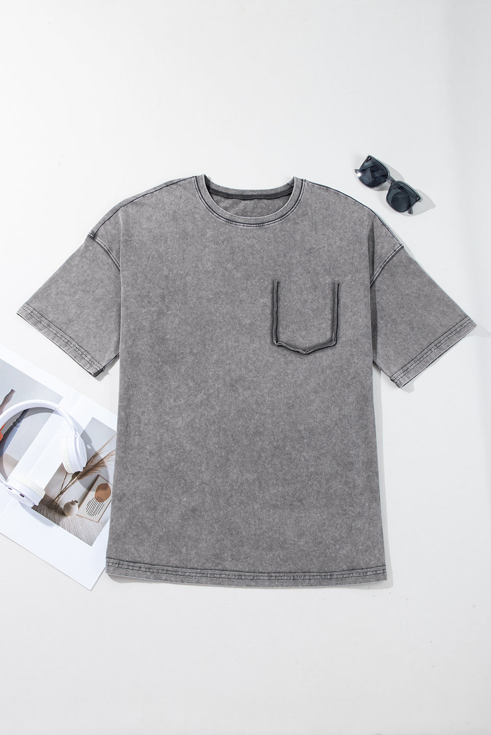 Philippine Gray Mineral Wash Half Sleeve Vintage T Shirt – Shewin | ClozArt